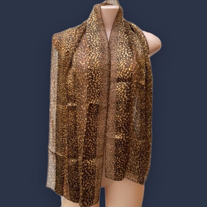Long‎ Cheetah print scarf wrap Space Age Inc